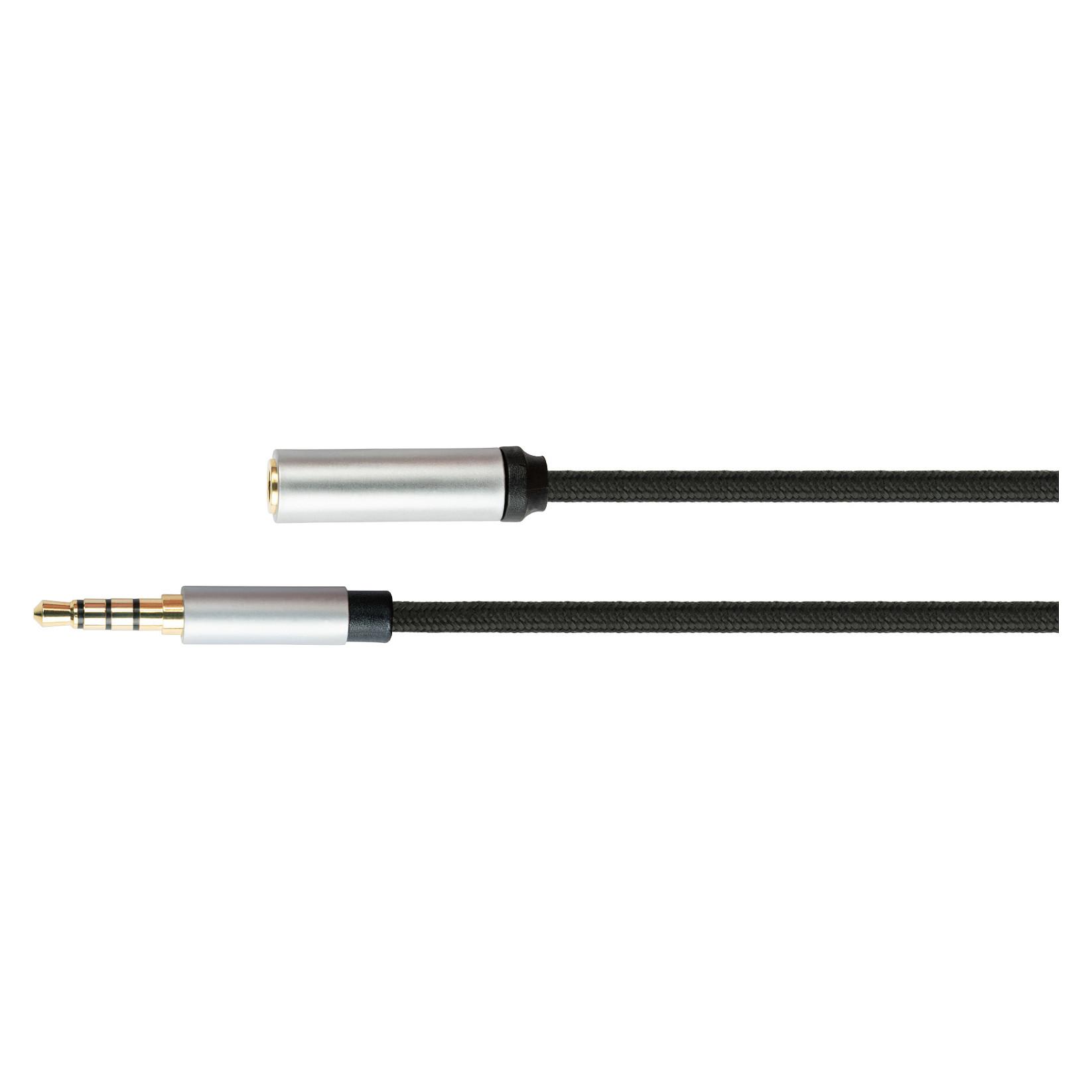 Lydkabel Python GC-M0239 4-polet 3,5 mm jack han til hun - sort, 2 m