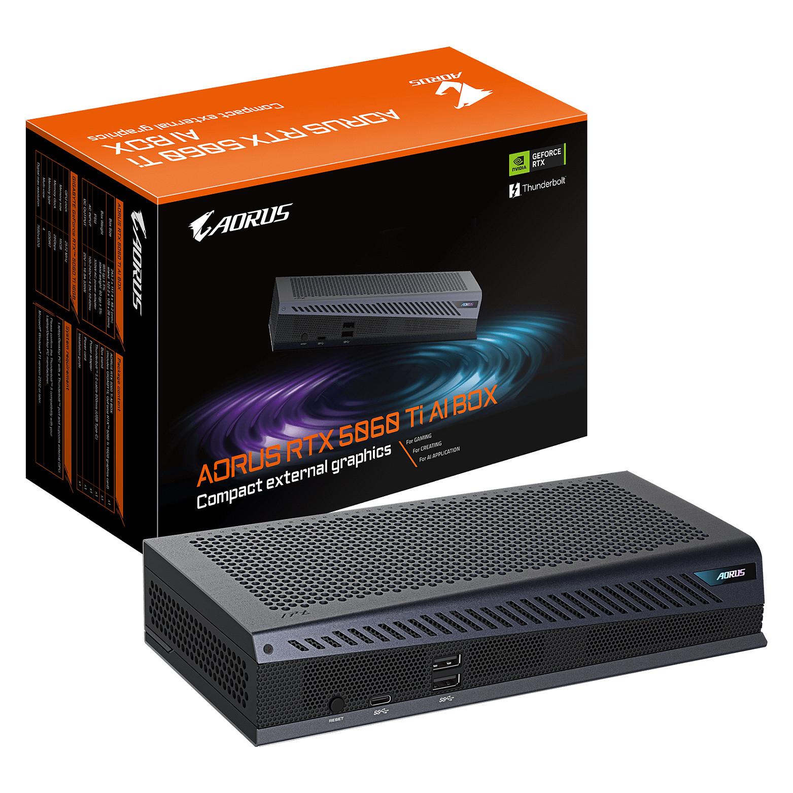 Gigabyte Aorus RTX 5060 Ti AI Box - ekstern grafikløsning, 16 GB GDDR7, Thunderbolt 5