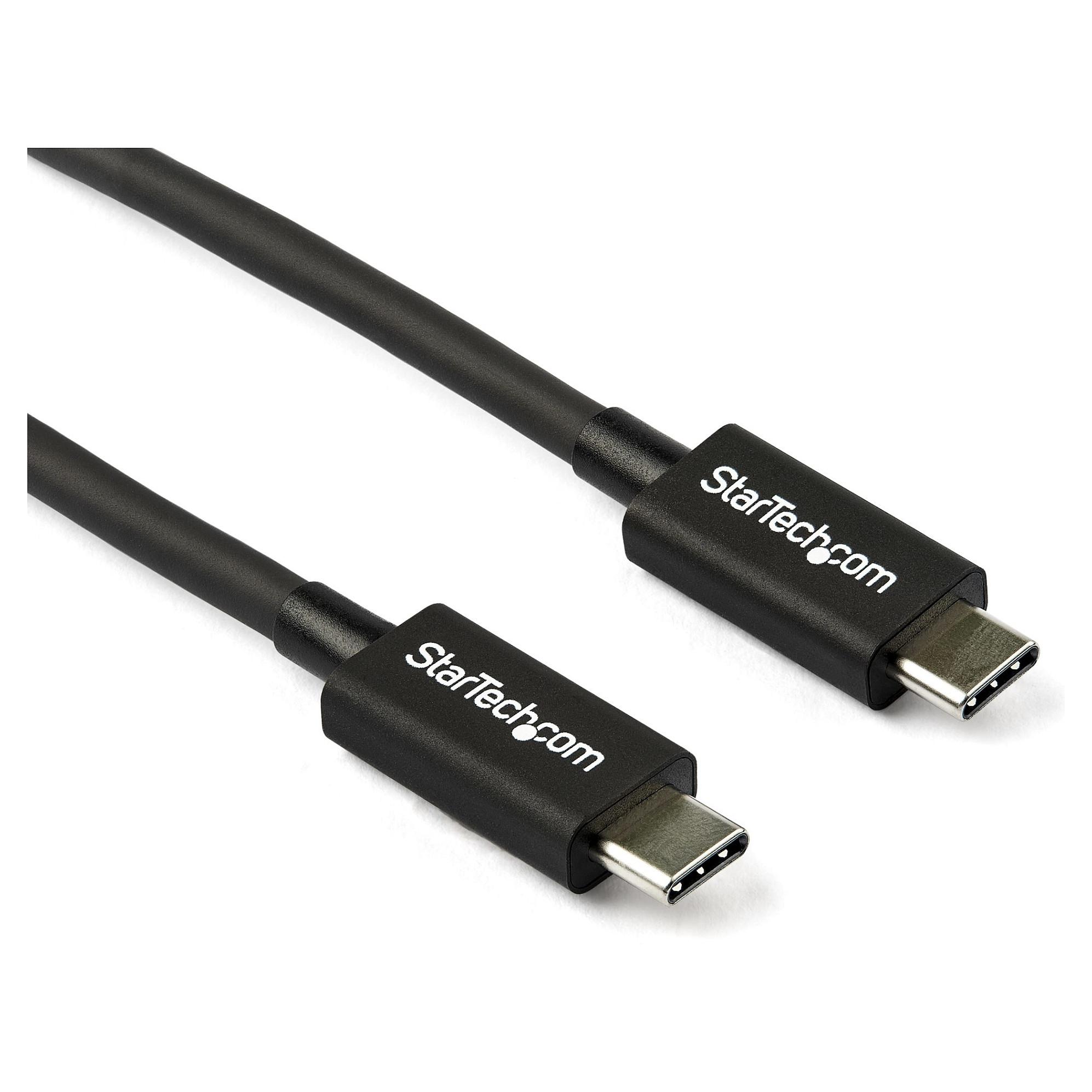 StarTech.com 2.6ft (80cm) Thunderbolt 3 Cable, 40Gbps, 100W PD, 4K/5K Video, Thunderbolt-Certified, Compatible w/ TB4/USB 3.2/DisplayPort Thunderbolt kabel 80cm Sort
