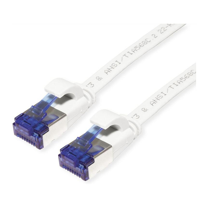 Patchkabel VALUE Cat.6A Class EA FTP ekstra fladt - hvid, 5 m