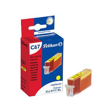 Blækpatron Pelikan C67 CLI-571Y XL - gul