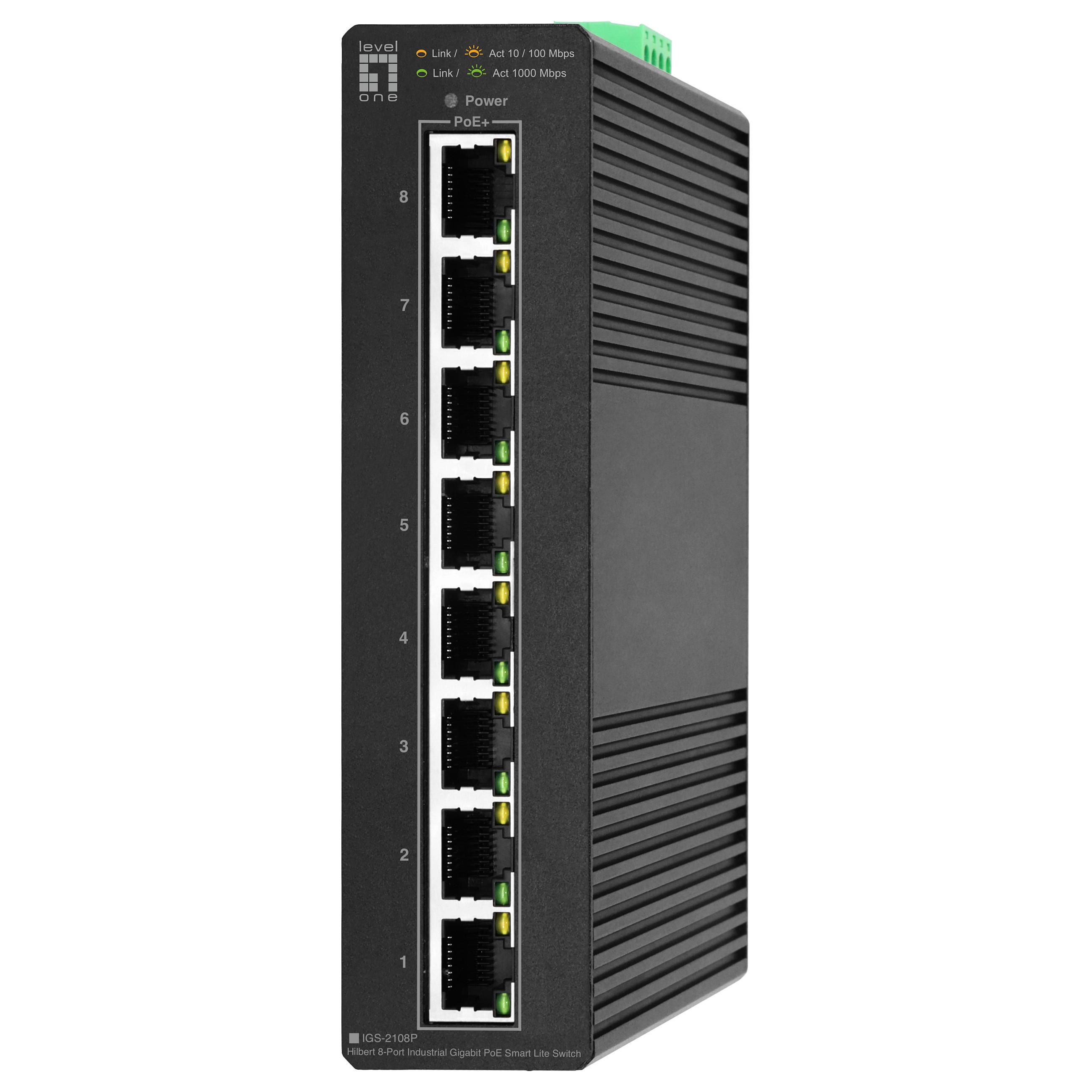 LevelOne Hilbert IGS-2108P - switch - industrial lite 802.3af/at -40 to 75°C - 8 ports - smart