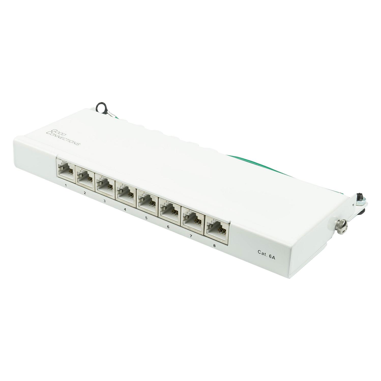 Patchpanel Good Connections GC-N0119 Cat.6A 8-port 0,5 U - hvid