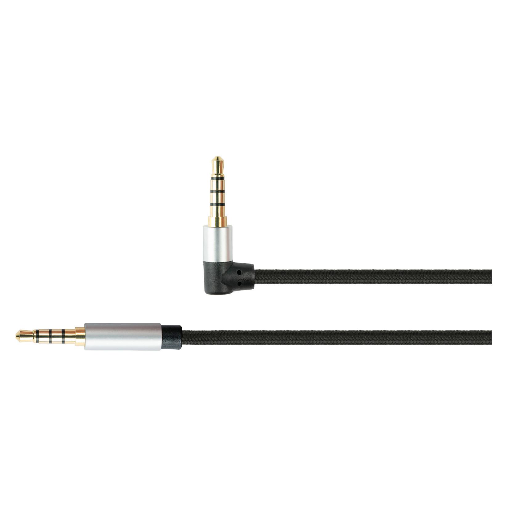 Lydkabel Python 4-polet jackstik, vinklet - sort 1 m