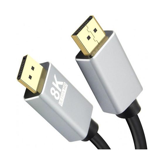 DisplayPort-kabel Helos 288444 Premium 8K - 2 m, sort