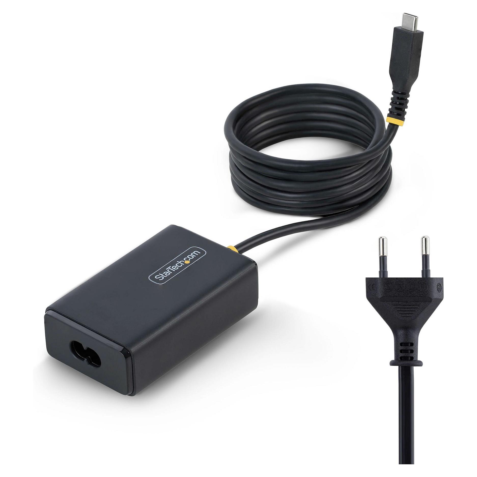StarTech.com - USB-C power adapter - with 1.5m Tethered USB-C Cable - 65 Watt Strømforsyning - 65 Watt - ATX - 80 Plus