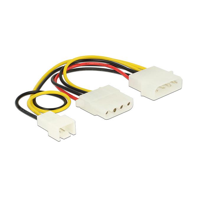 Internt strømkabel DeLOCK 83658 - 3-pin til 2 x Molex (4-pin)