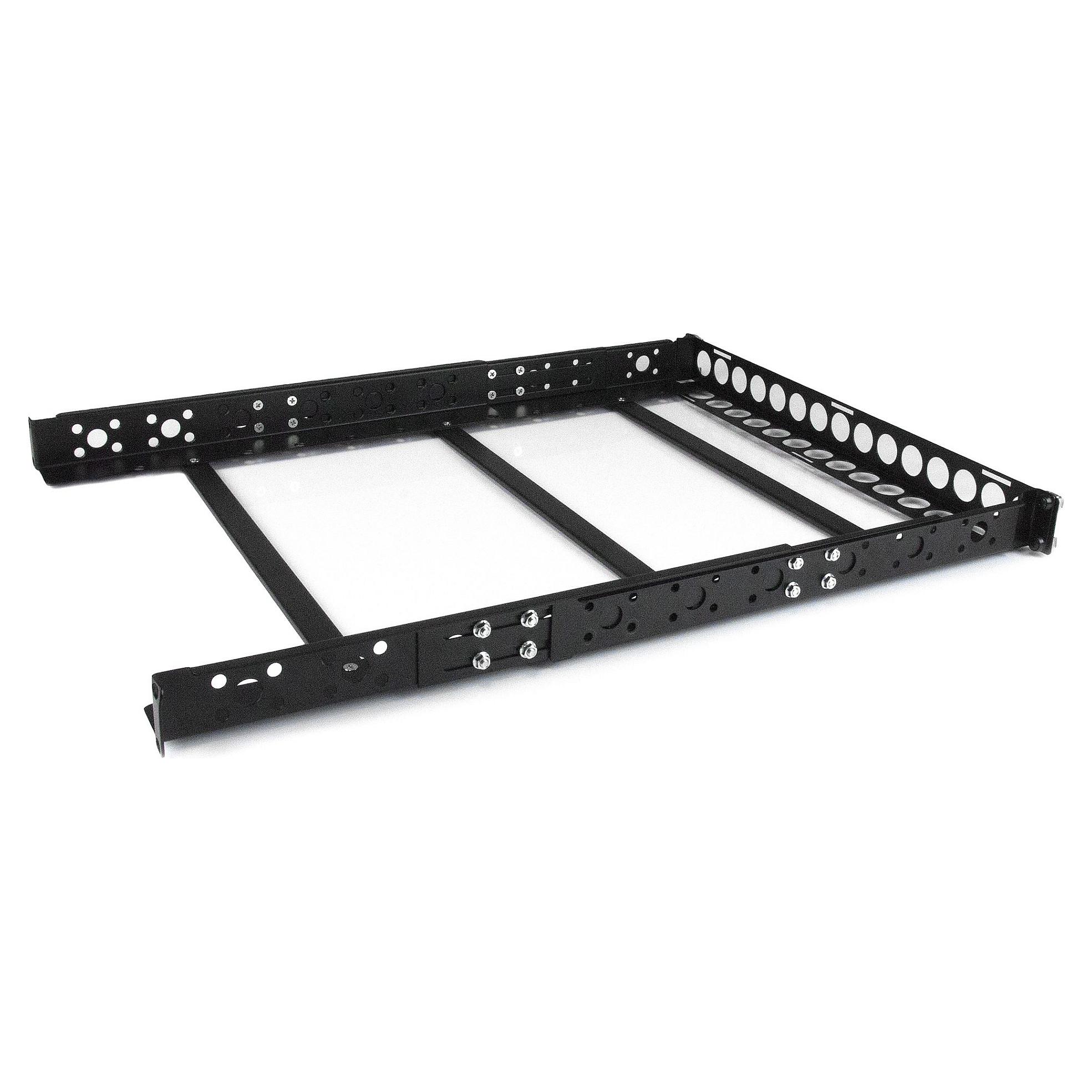 StarTech.com 1U Universal Server Rack Rails - TAA Compliant Adjustable Depth Server Mounting Rails - 19inch Rack Mount Rails (UNIRAILS1U) Rack-spor Sort