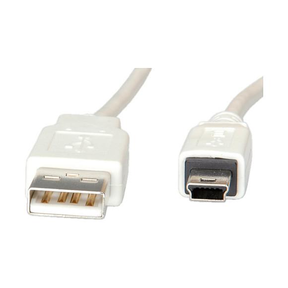 USB 2.0-kabel VALUE A til 5-pin Mini-USB B - hvid