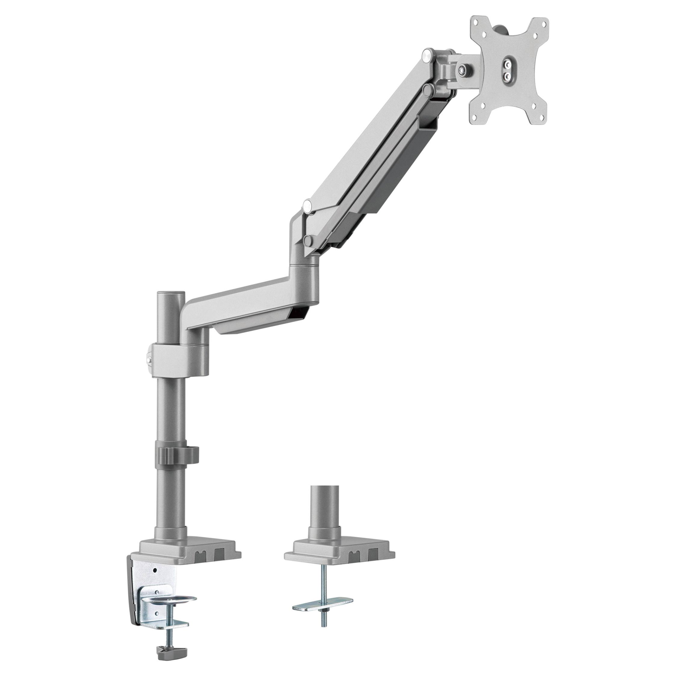 EQUIP skærmholder til skrivebord 17"-32" med gasfjeder, 1 skærm, sølv