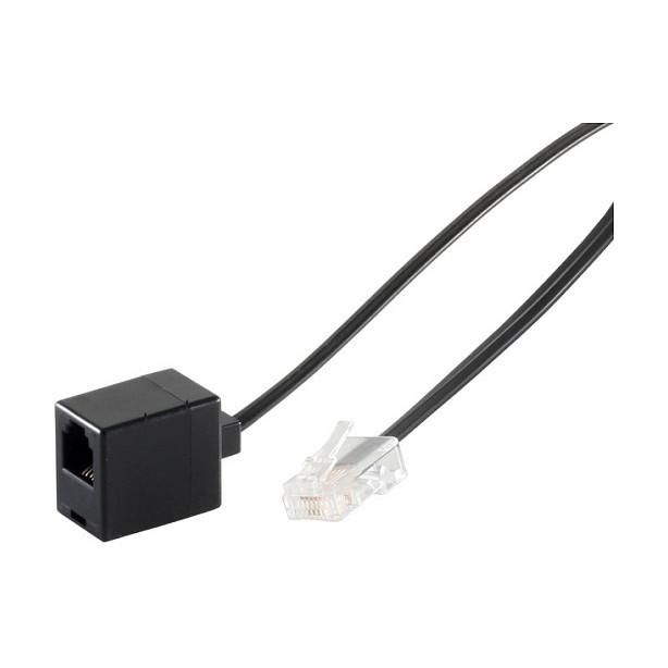 Telefonkabel S-Impuls 70223-6/6 Western-stik/Western-kobling 6/6 3 m - sort