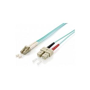 Fiberoptisk patchkabel Equip LC-SC OM3 duplex 0,5 m - turkis