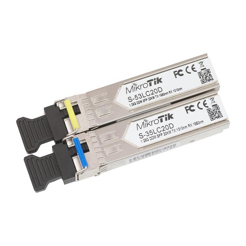 MikroTik S-3553LC20D - Kit - SFP (mini-GBIC) transceiver modul - LC enkelttilstand - op til 20 km