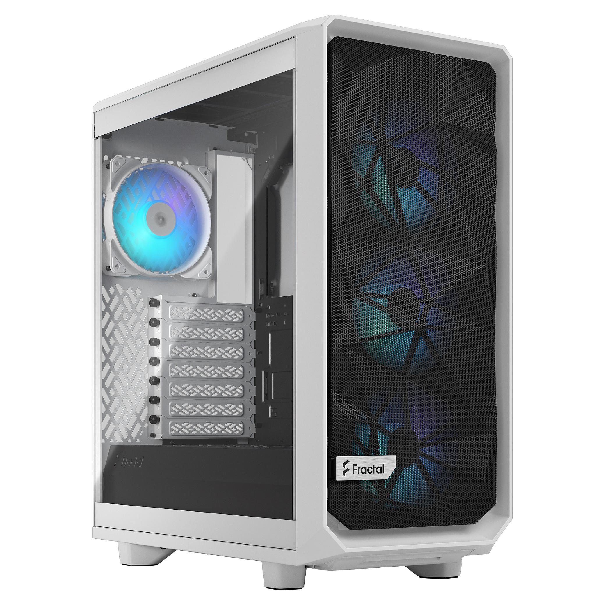 Fractal Design Meshify 2 Compact PC Kabinet Hvid - RGB (ATX, Hærdet Glas)