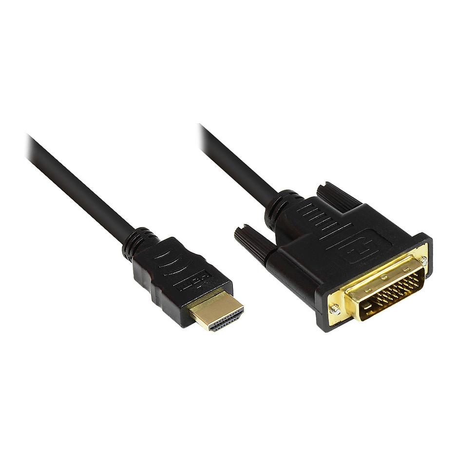 HDMI til DVI-D 24+1-kabel Good Connections 5 m - sort