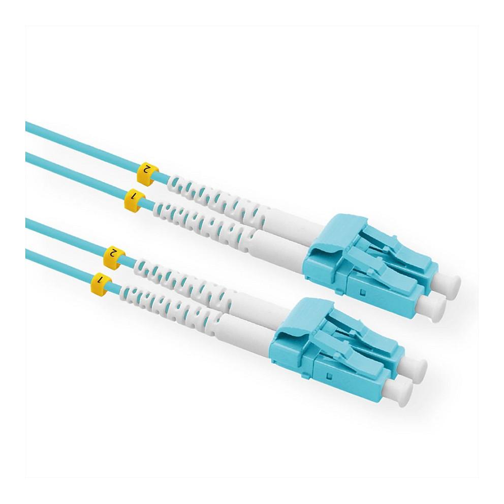 Fiberoptisk kabel VALUE OM3 LC/LC 15 m - turkis