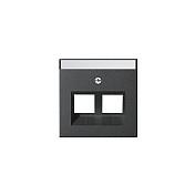 Afdækning til modular jack GIRA 264028 System 55 30° 2-fags - Anthrazit