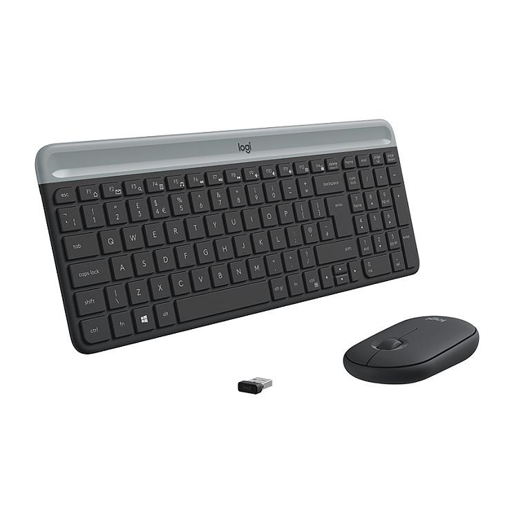 Logitech Slim Wireless Combo MK470 trådløst tastatur og mus - grafit, US International