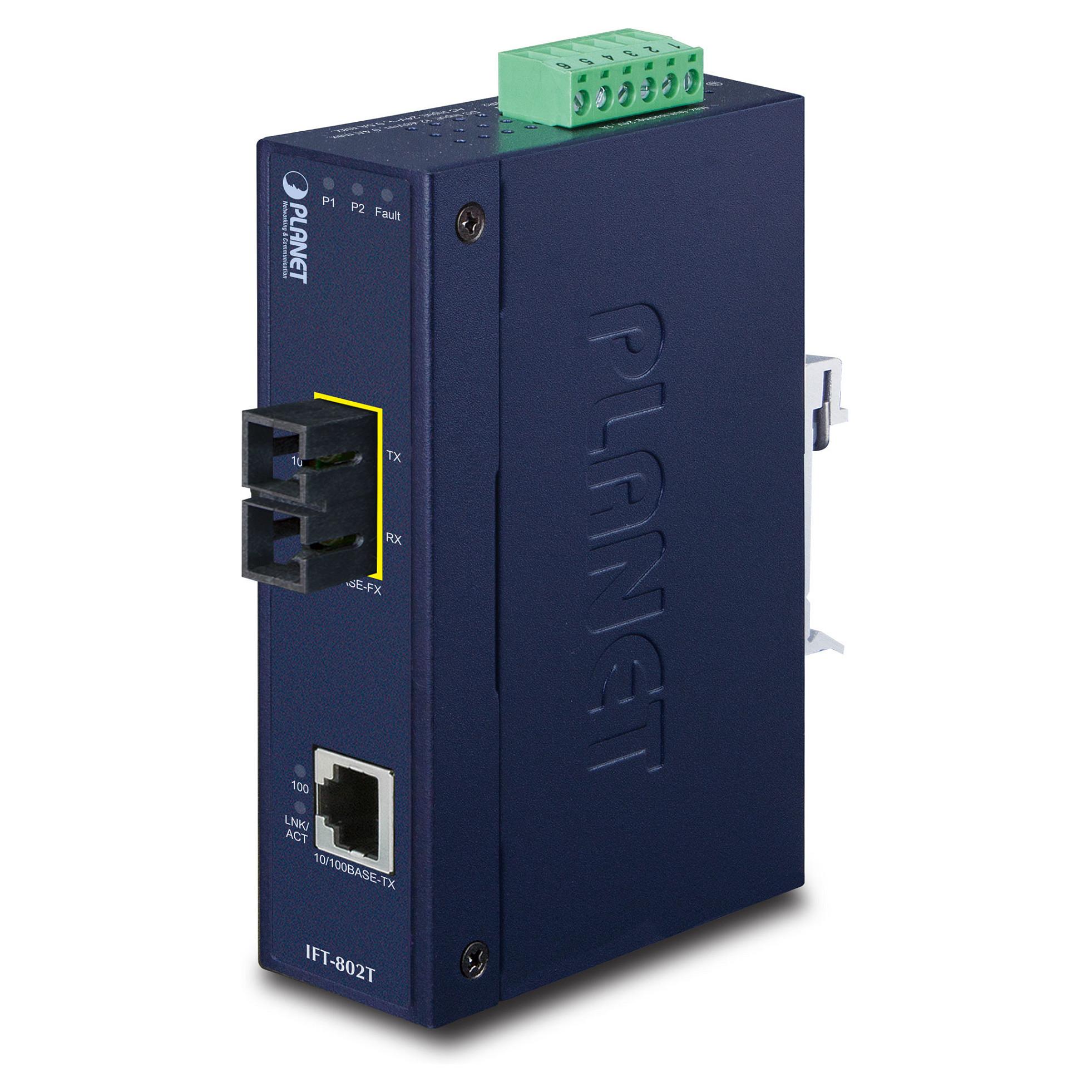 Planet IFT-802T netværksmediekonverter 200 Mbit/s 1310 nm Fast Ethernet - Blå