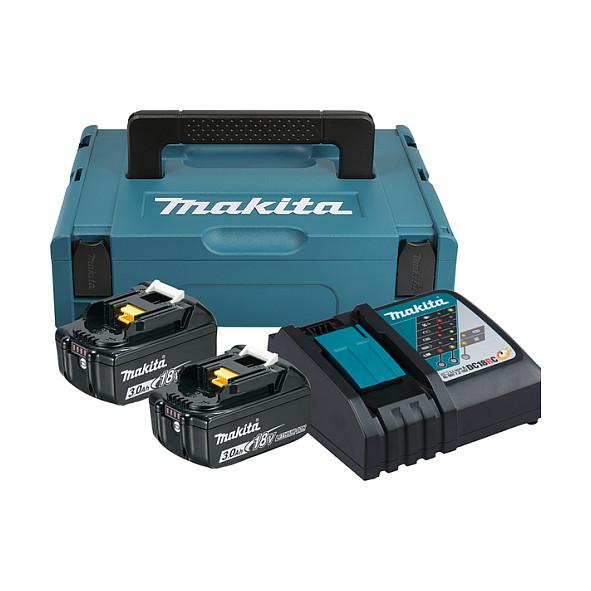 Makita DC18RC - Batterioplader + batteri 2 x - Li-Ion - 3 Ah - 54 Wh - 1 x batterier lader op