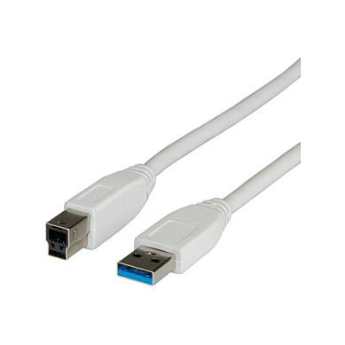 USB-kabel VALUE A-B 3 m - hvid