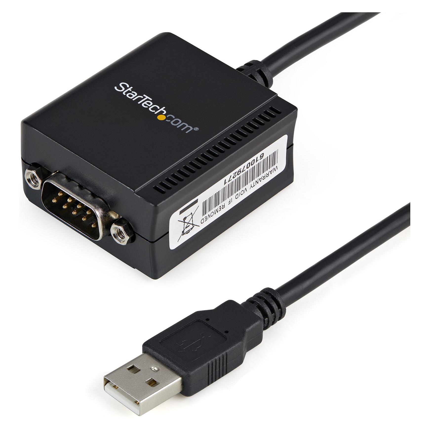 Startech USB to Serial Adapter - 1 port - USB Powered - FTDI USB UART Chip - DB9 (9-pin) - USB to RS232 Adapter (ICUSB2321F) - Seriel adapter - USB - RS-232 - sort