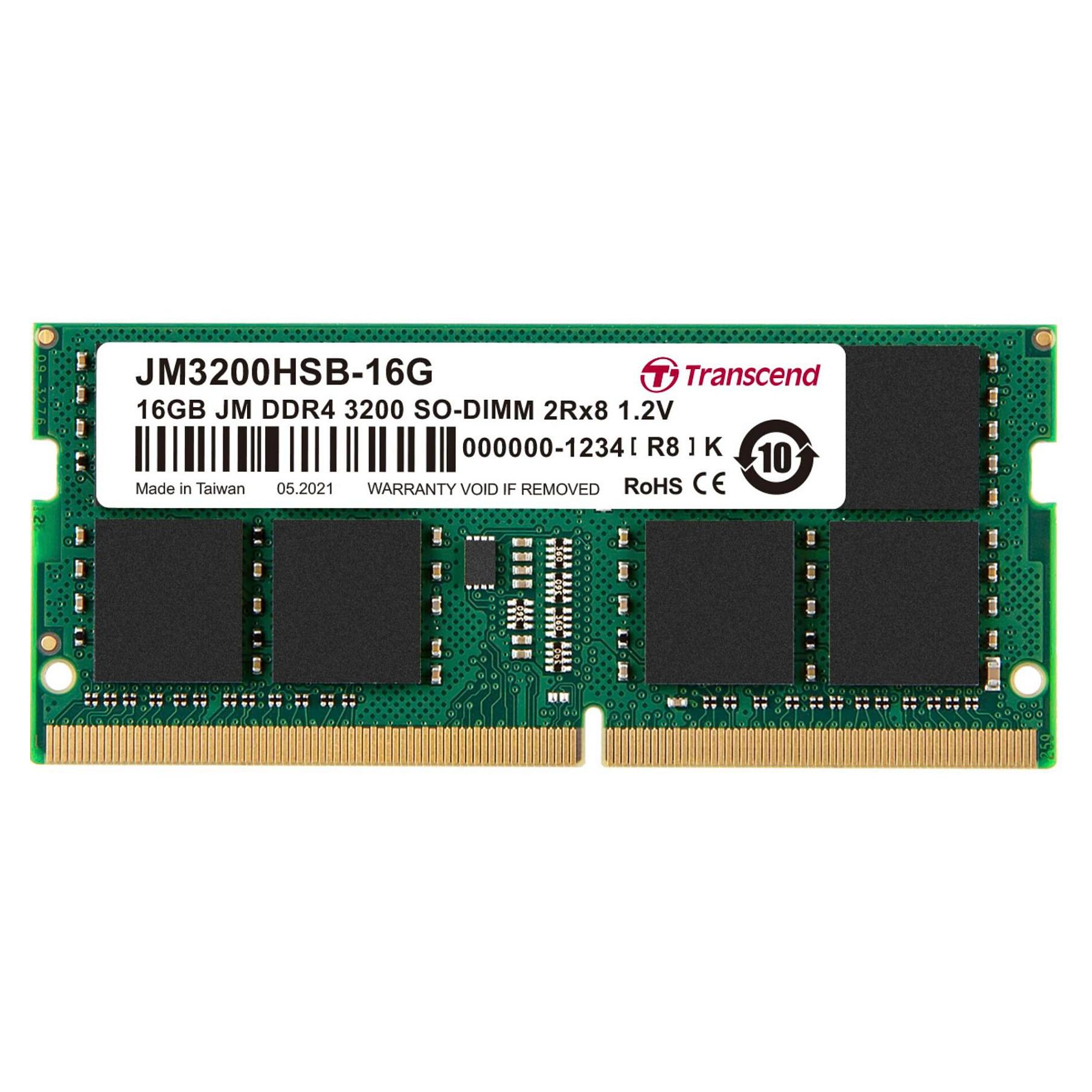 Transcend JetRAM DDR4 SDRAM 16GB 3200MHz CL22 Ikke-ECC SO DIMM 260-PIN