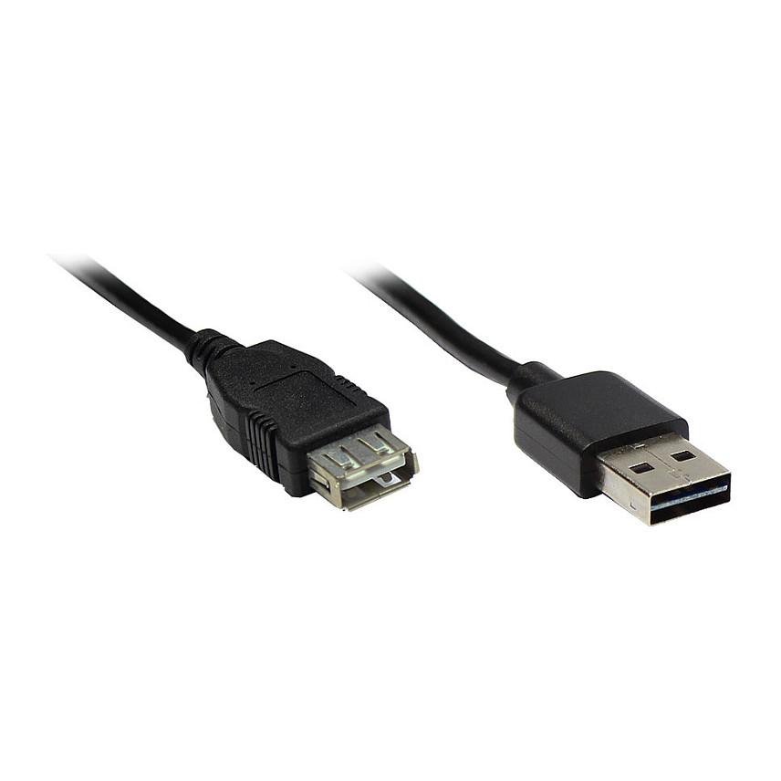 USB 2.0-forlængerkabel econ connect Good Connections A-han til A-hun - sort, 2 m