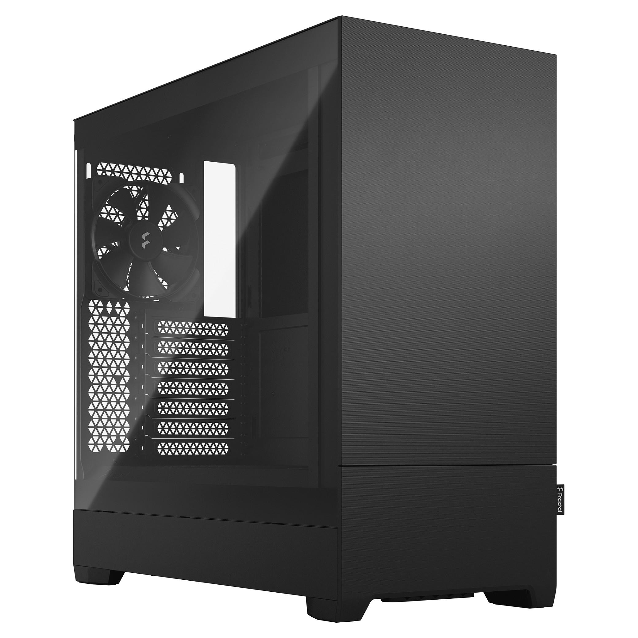 Fractal Design Pop Silent - Tower - ATX - sidepanel med vindue (hærdet glas) - ingen strømforsyning (ATX) - sort TG klar tone - USB/Lyd