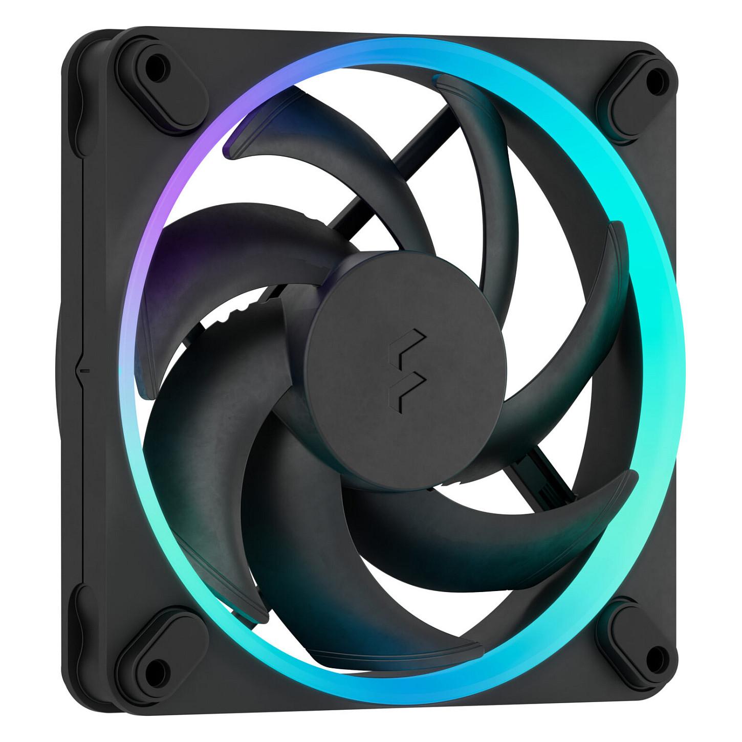 Fractal Design Momentum 12 RGB kabinetventilator 120 mm sort - 3 stk. med PWM og RGB-belysning