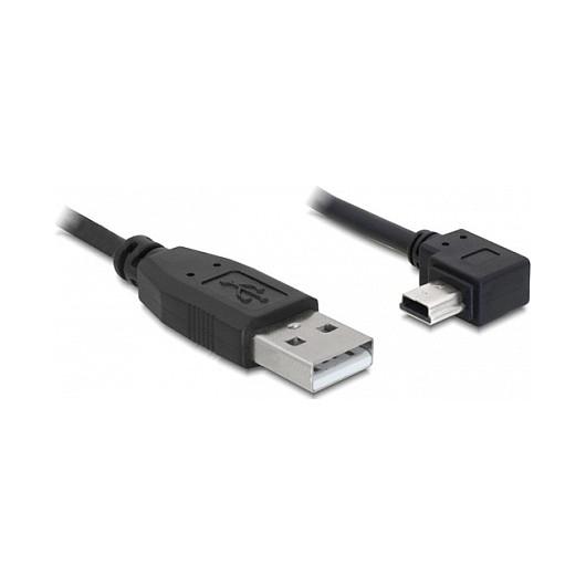 USB 2.0-kabel DeLOCK 82681 USB-A til Mini-USB B venstrevinklet 1 m - sort