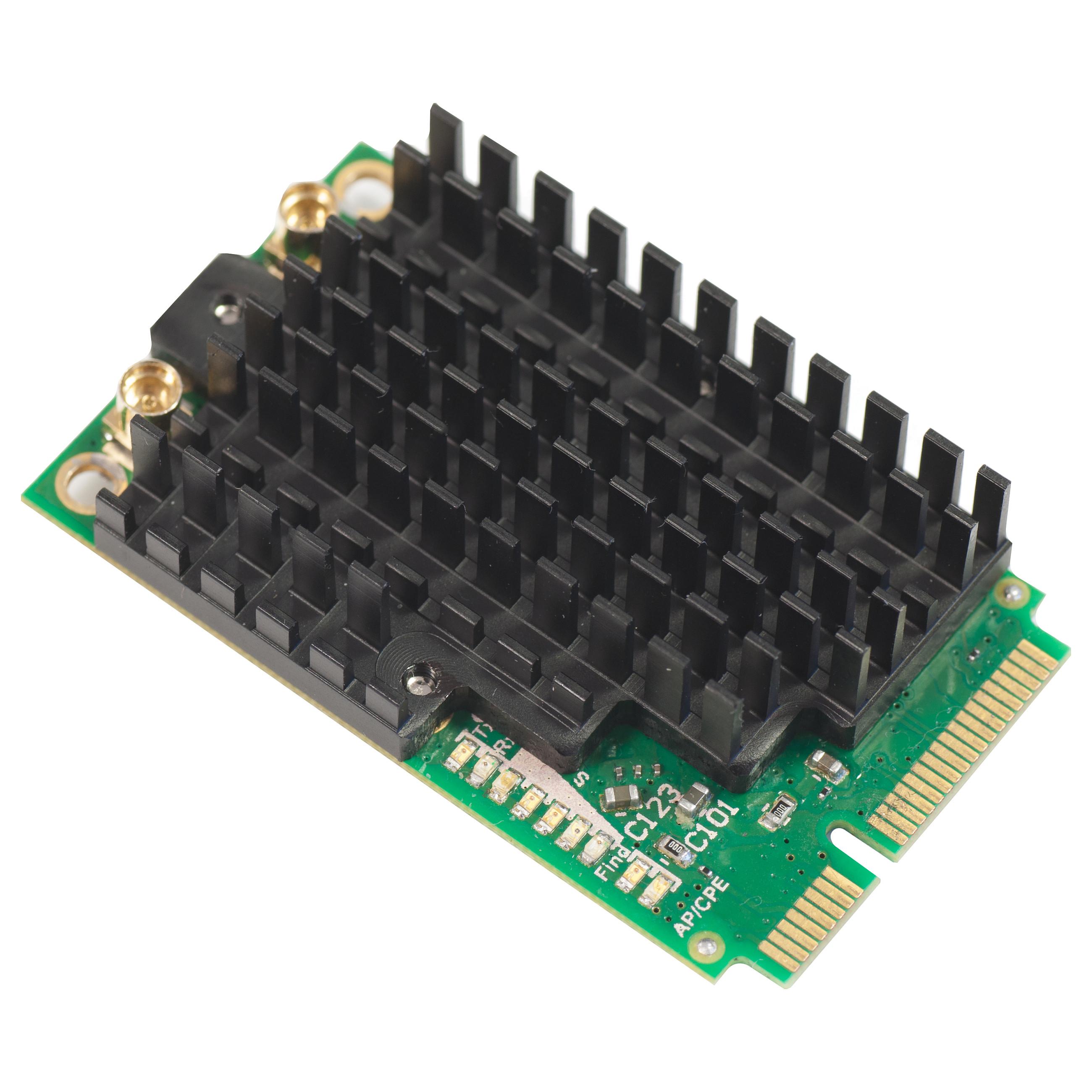 MikroTik R11e-2HPnD miniPCI-e Netværkskort – 802.11b/g/n, Dual Chain, 1000mW, 2312–2732 MHz, 5W – Grøn