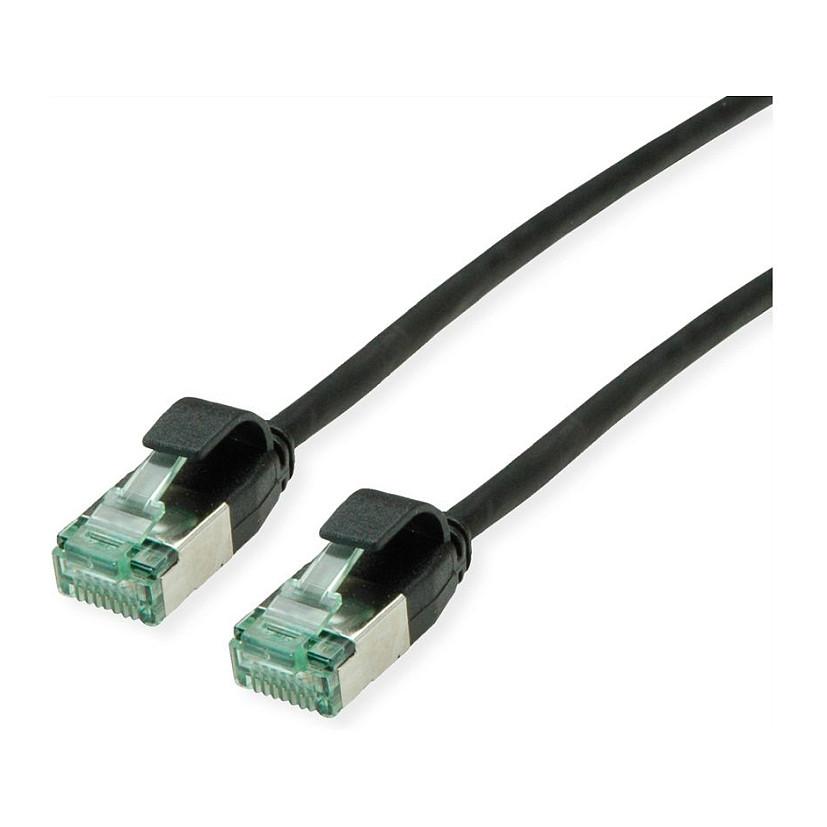 Patchkabel ROLINE RM Cat.6A U/FTP slim - sort, 0,5 m
