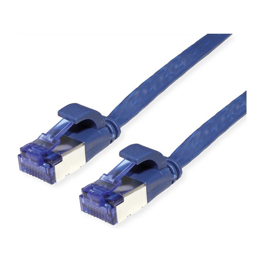 Patchkabel VALUE Cat.6A FTP fladt - blå, 2 m
