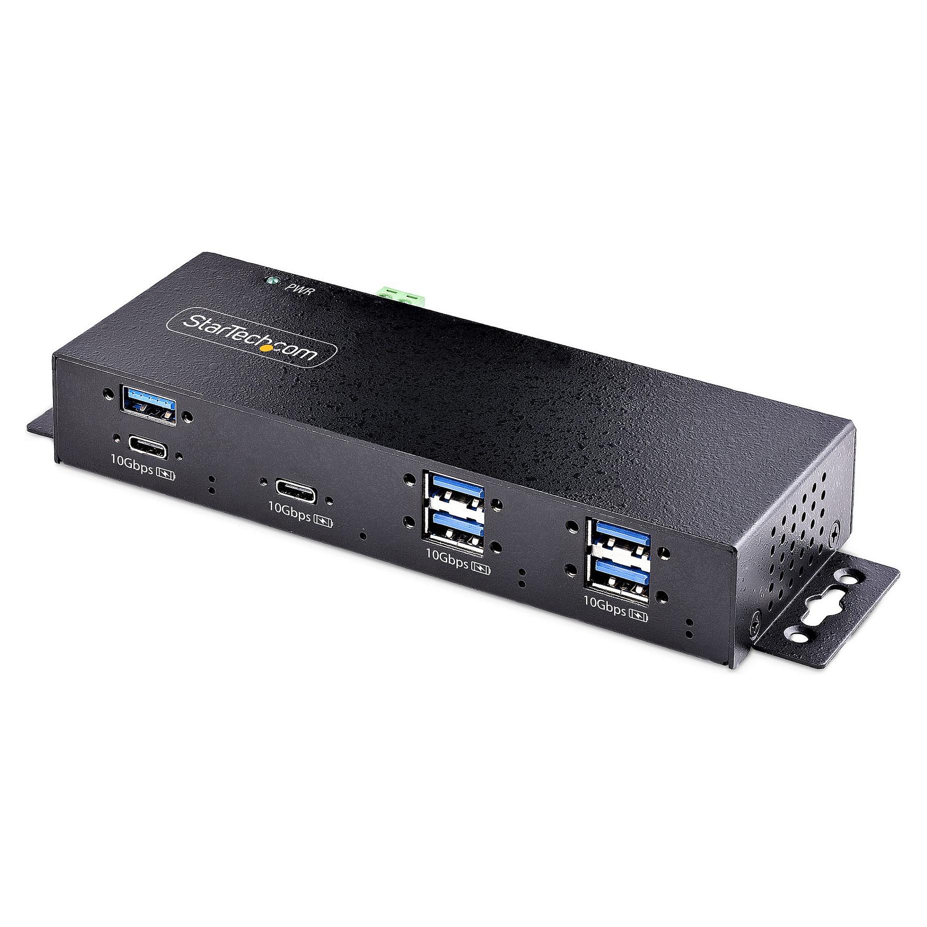 StarTech.com 7-Port Industrial USB Hub 10Gbps Hub Metal Mountable TAA - hub - industrial - 7 ports - rack-mountable - TAA Compliant USB hub - 7 ports - Sort
