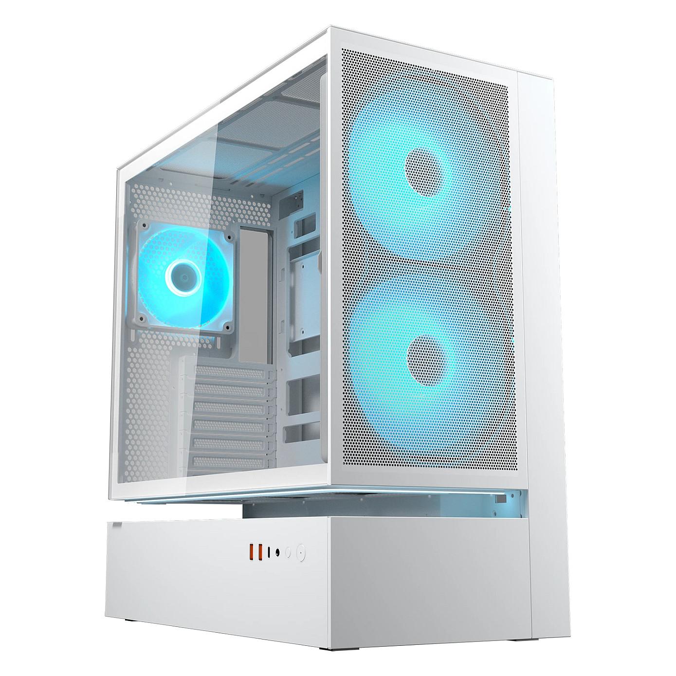COUGAR CFV235 midi tower kabinet med ARGB, mesh-front og sidevindue - hvid
