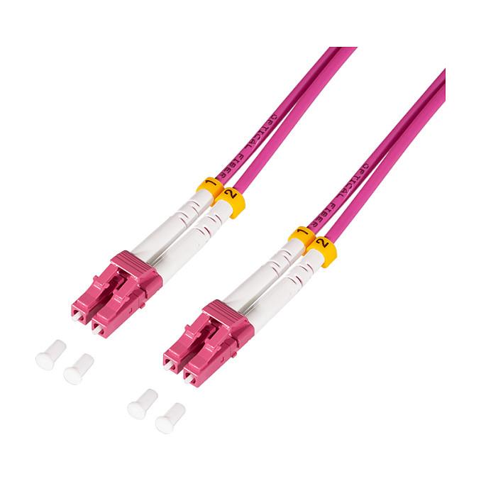 LogiLink Steel armored fiber patch cable OM4, Duplex LC/UPC - LC/UPC, 5.0 m