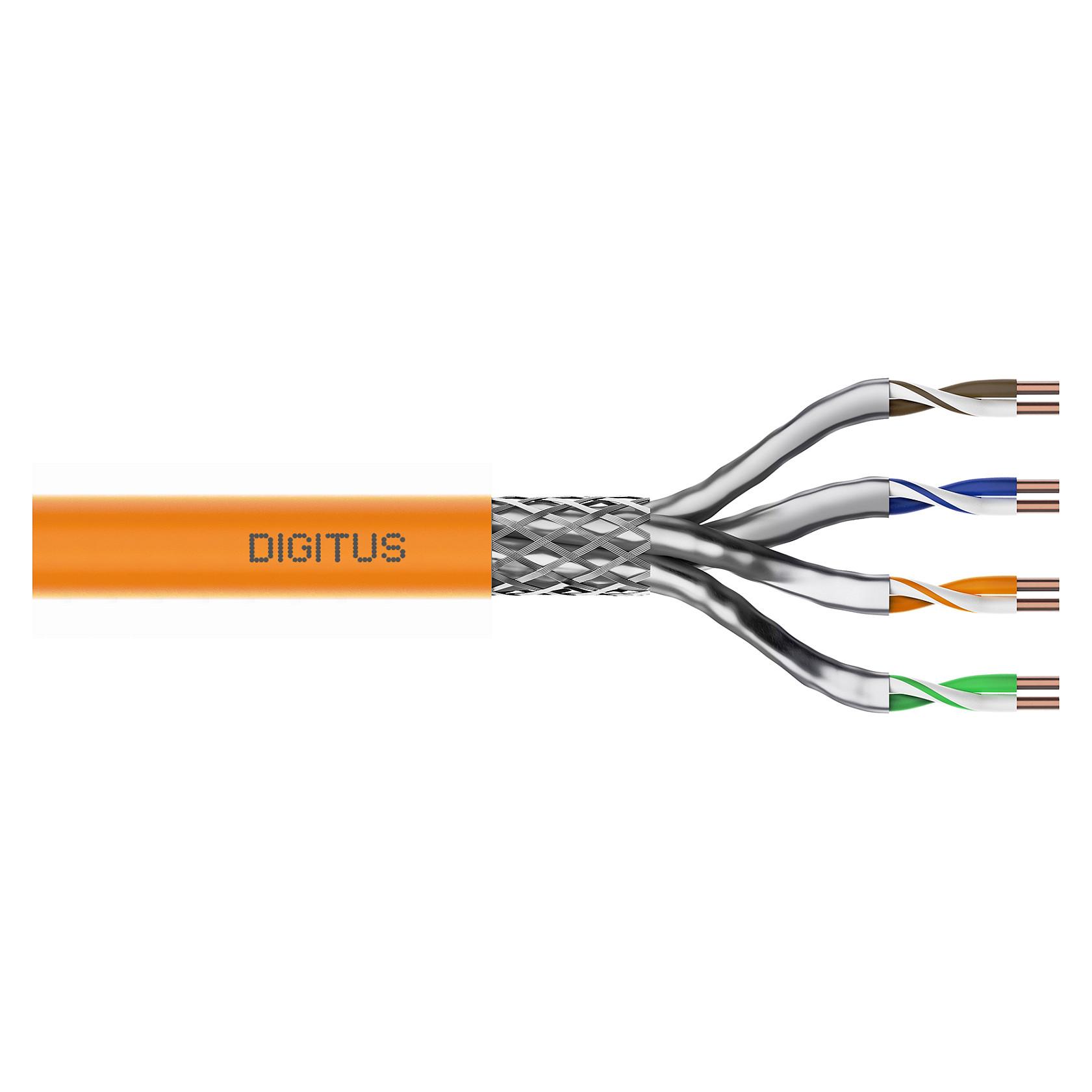 DIGITUS CAT 7 Pairs in metal foil = PiMF (ledningspar i afskærmende folie) 1000m Bulkkabel Orange