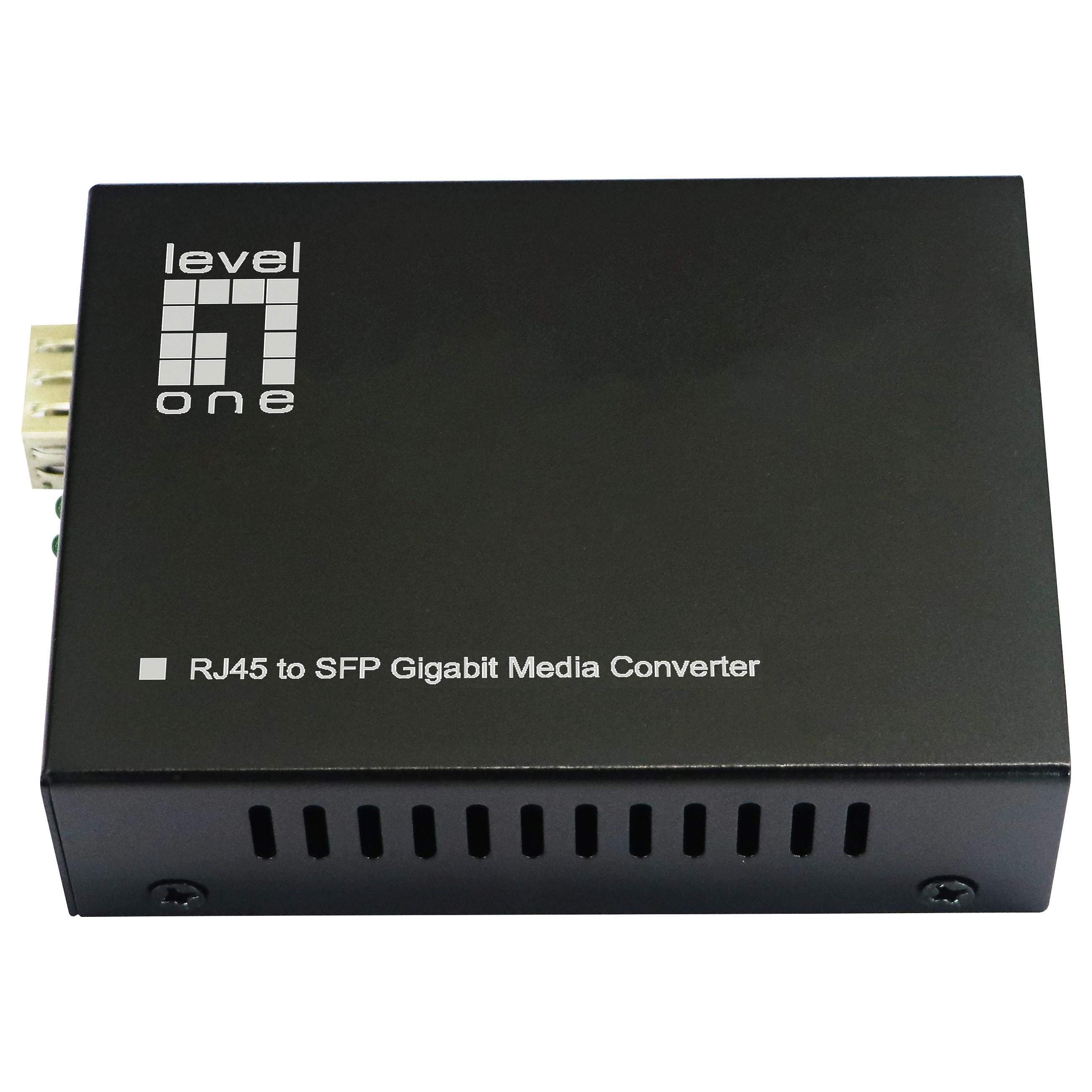 LevelOne RJ45 til SFP Gigabit mediekonverter - 802.3bt PoE PSE 60 W