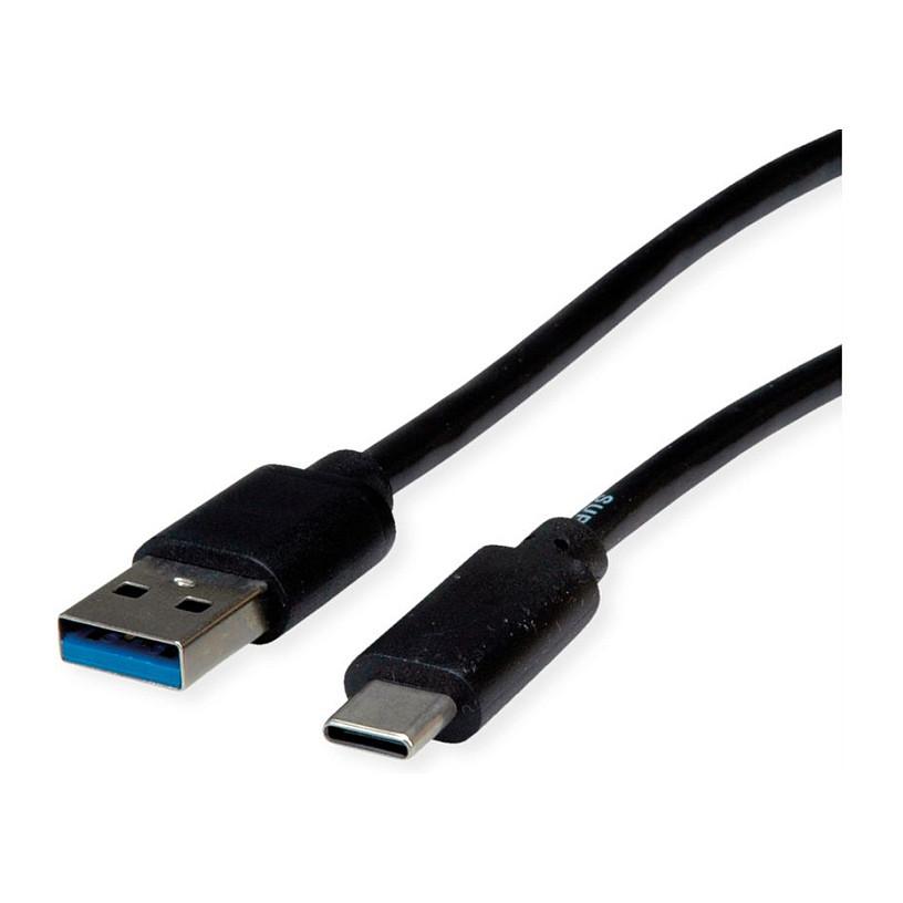 USB-kabel ROLINE RM USB 3.2 Gen 1 A-C - sort, 1 m