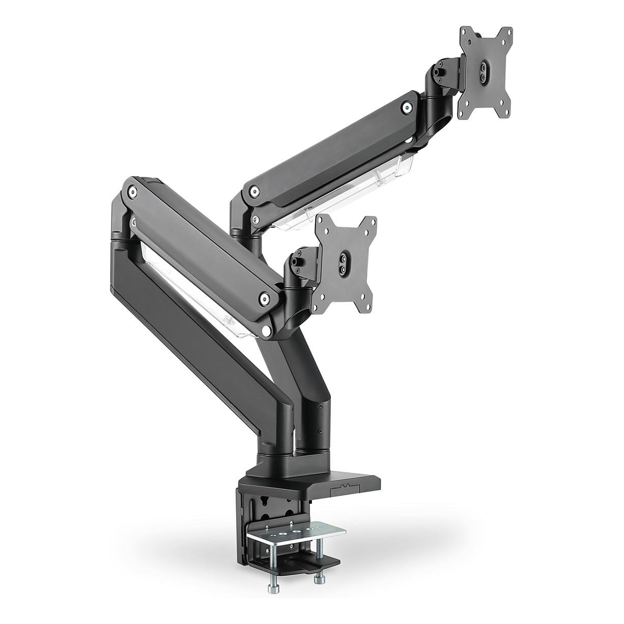 DIGITUS Dual Gas Spring Monitor Desk Mount - Maks 30 kg - Maks størrelse 15"-35"