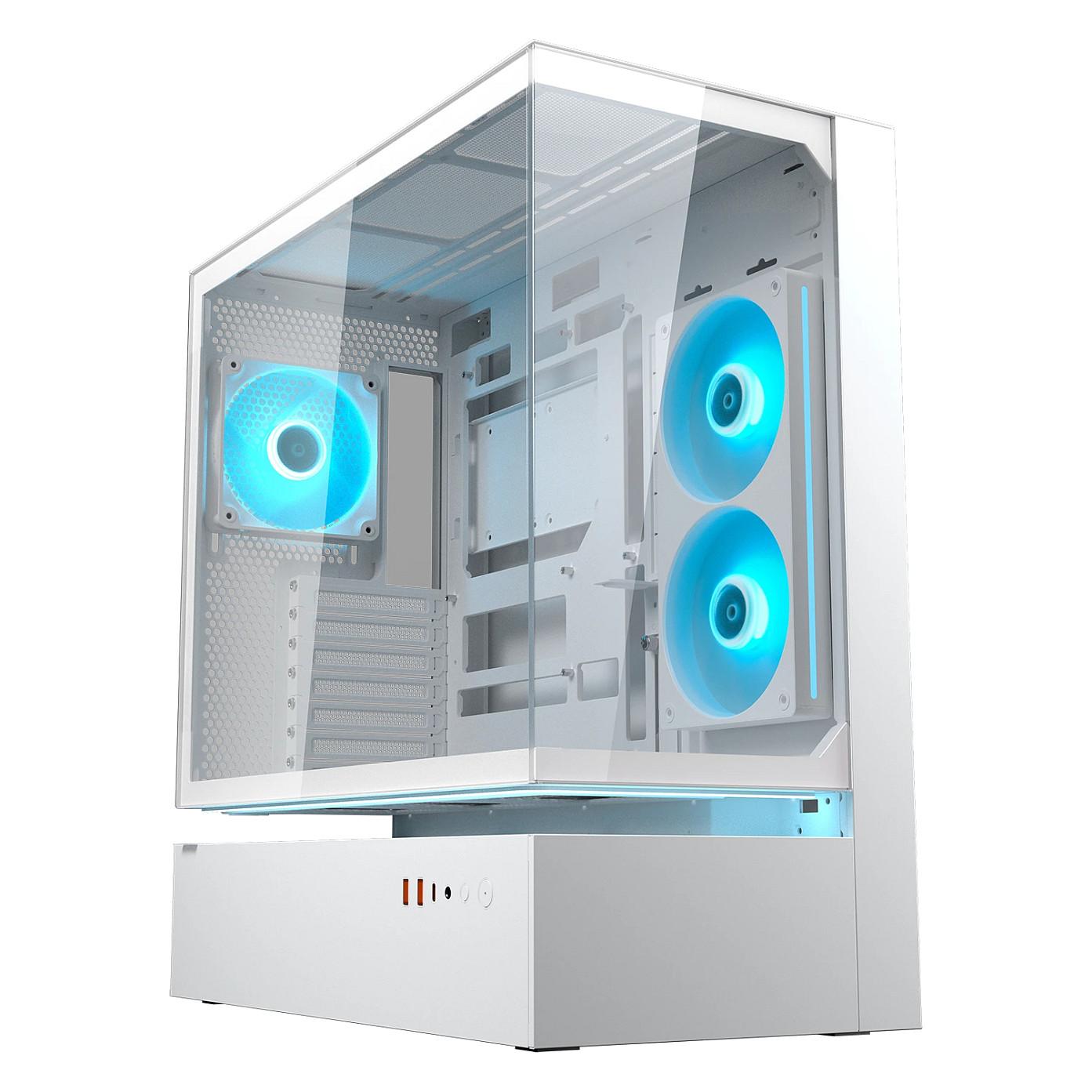COUGAR CFV235 Midi Tower PC-kabinet med ARGB, hærdet glas og sidevindue - hvid