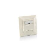 Påbygningsfrontplade Equip Cat6A 2 x RJ45 - RAL 9010 Reinweiß