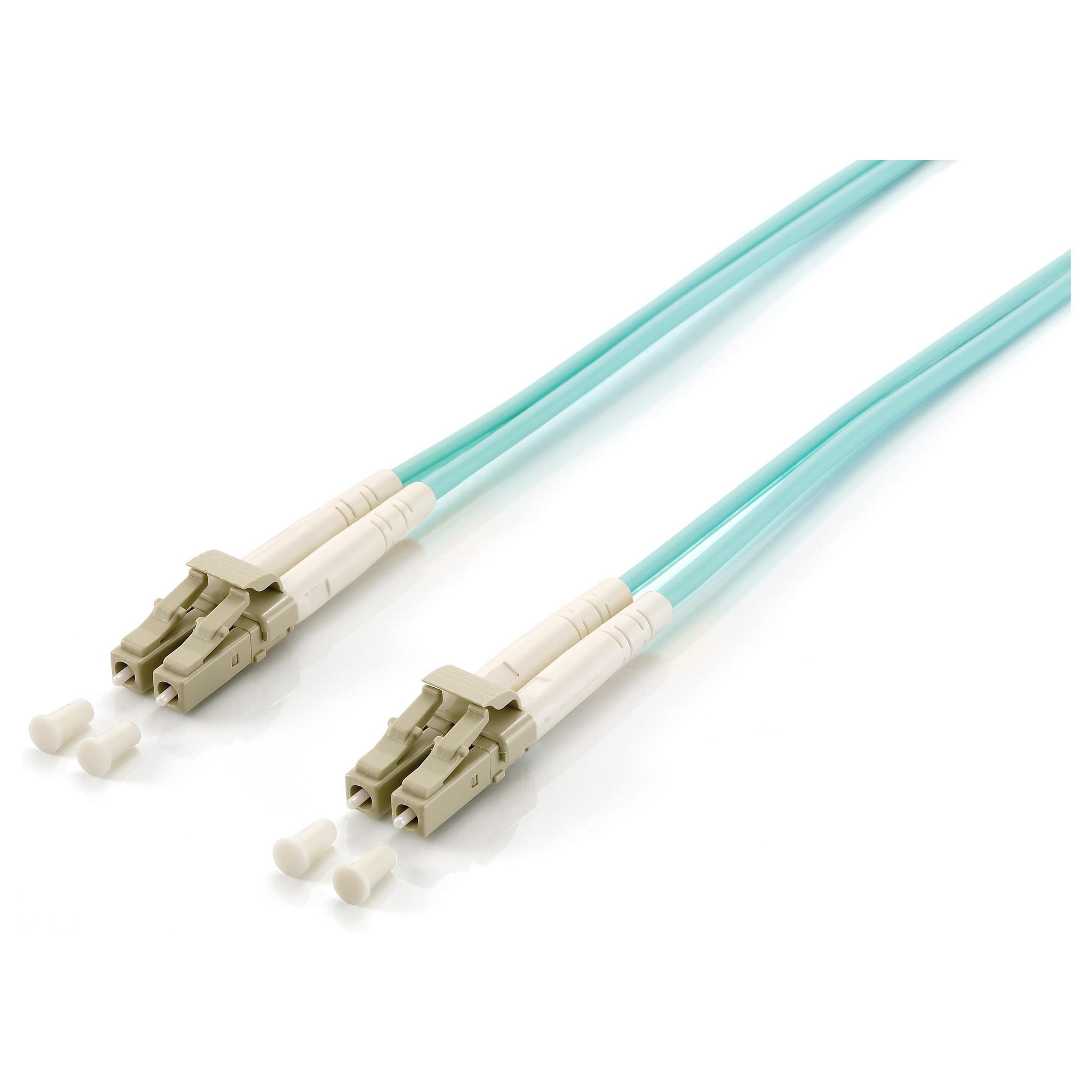 Fiberoptisk patchkabel Equip LC-LC OM3 duplex 15 m - turkis