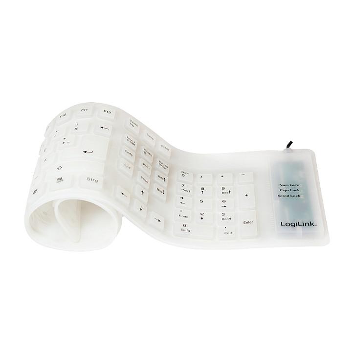 Fleksibelt tastatur LogiLink - hvid