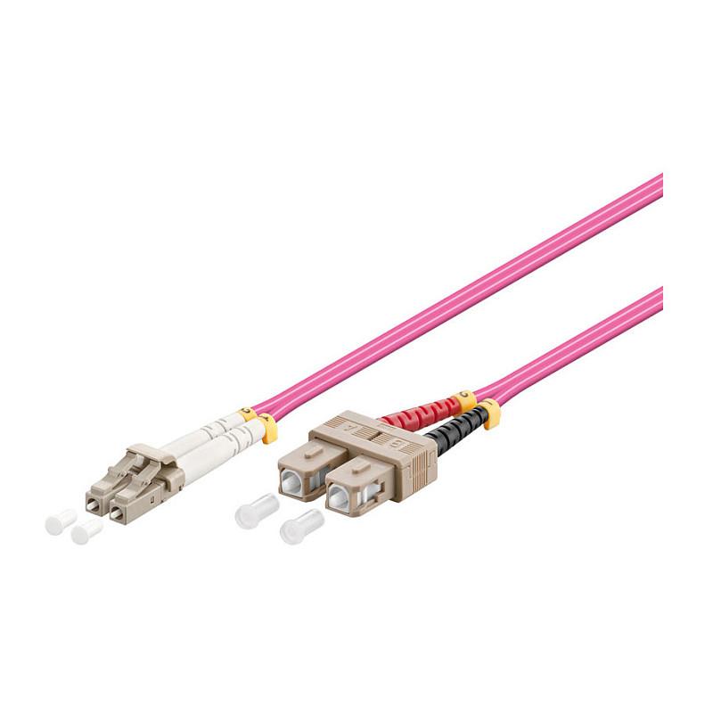 Fiberpatchkabel LWL duplex OM4 LC/SC - 0,5 m