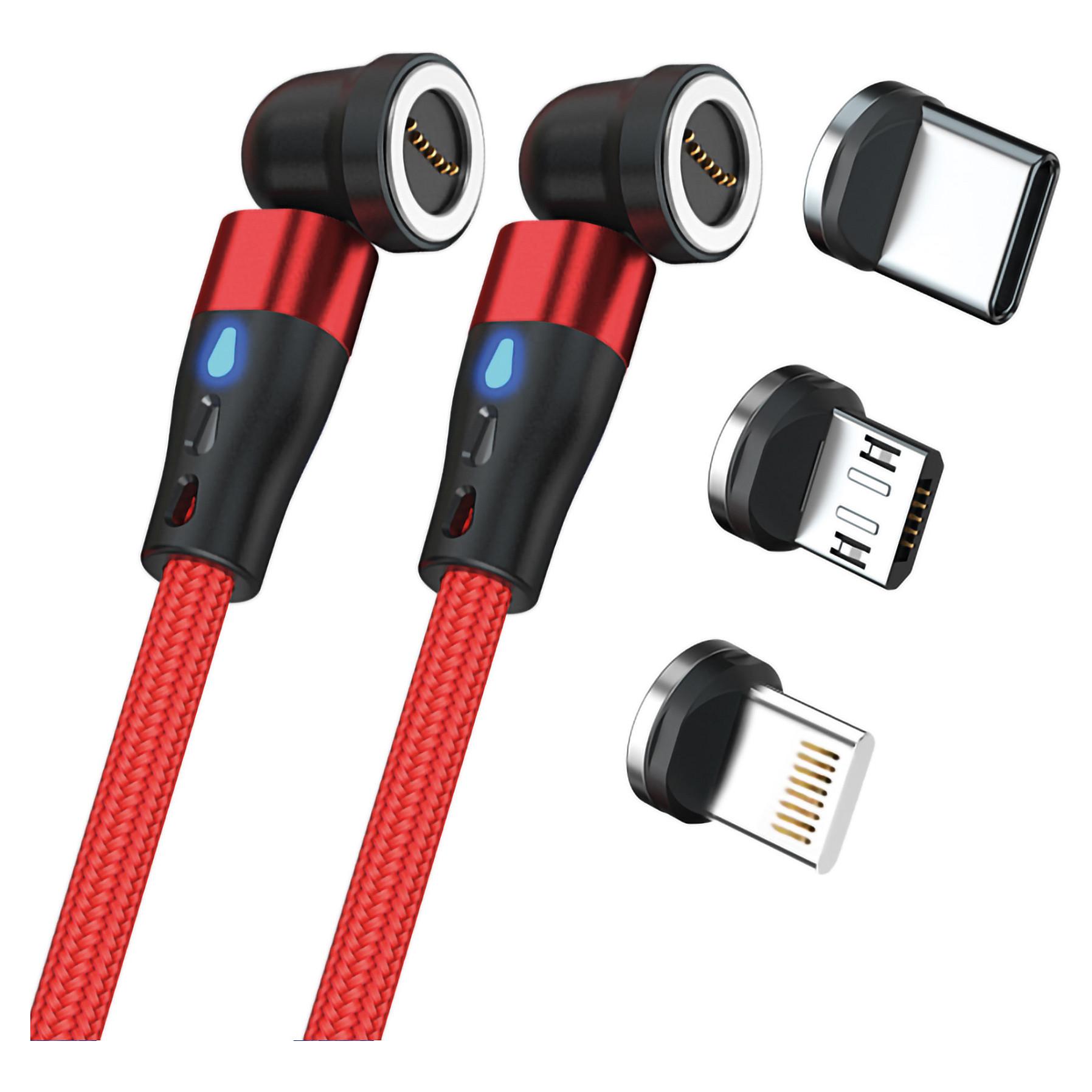 Magnetisk USB-kabel RealPower MagneticCharge2 1 m - rød