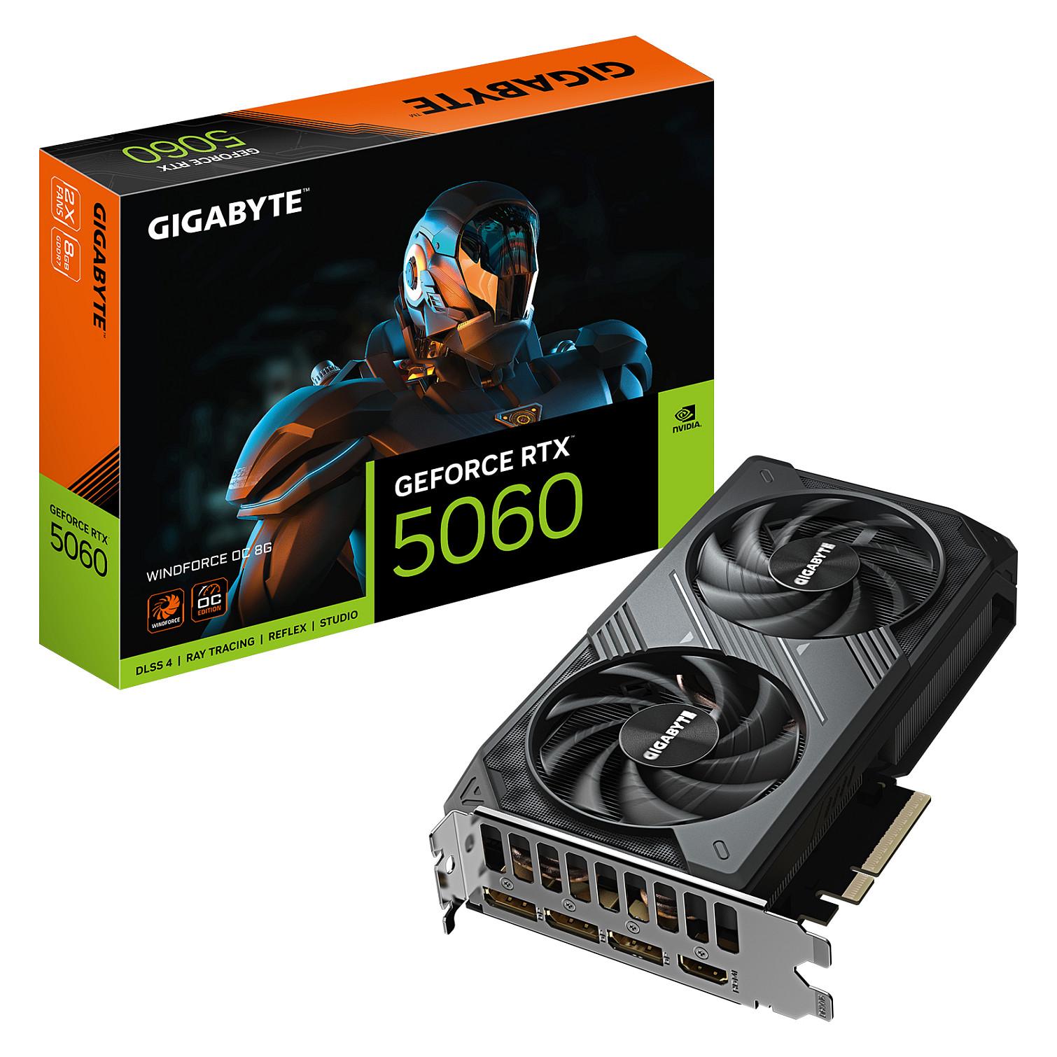 Gigabyte GeForce RTX 5060 WINDFORCE OC 8G - Grafikkort - GeForce RTX 5060 - 8 GB GDDR7 - PCI Express 5.0 - 3 x DisplayPort, HDMI