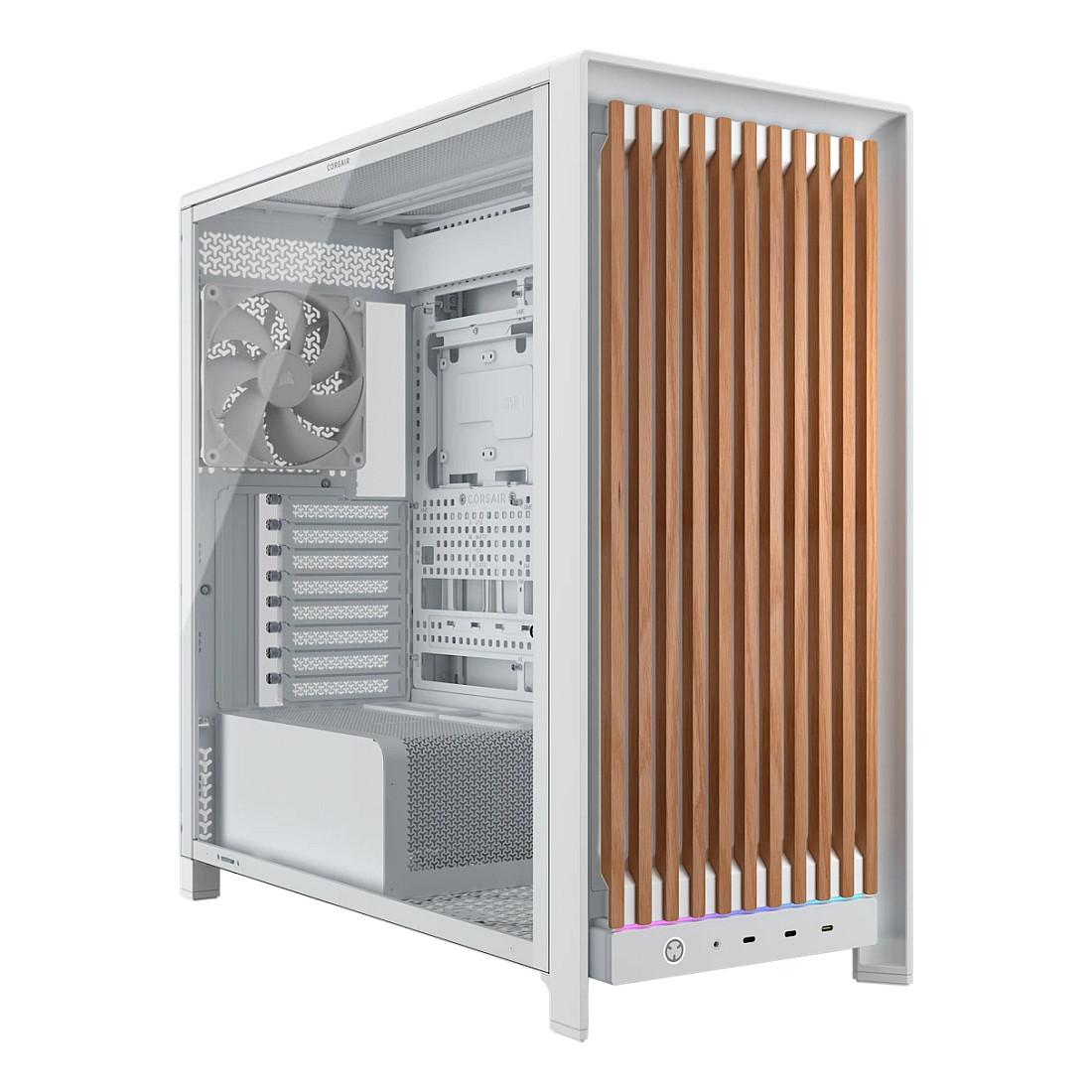 PC-kabinet Corsair FRAME 5000D WOOD RS Midi Tower - Walnut/White