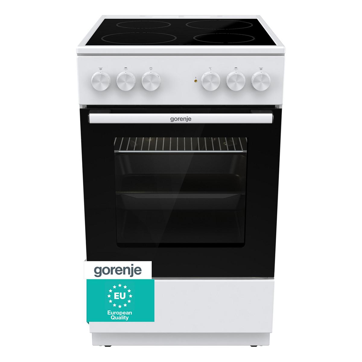 Gorenje G400 GEC5A21WG - Komfur - fritstående - bredde: 50 cm - dybde: 59.4 cm - højde: 85 cm - med selv-rengøring - hvid